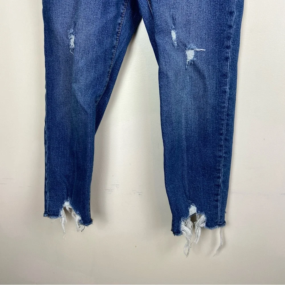Old Navy O.G Straight Distressed High Rise Denim Jeans Raw Hem Girls 10‎